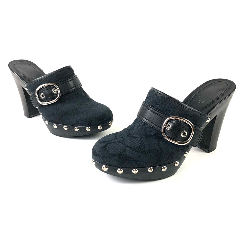 Coach Willow Signature C Black Clogs - Picture 1 of 10